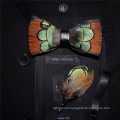 Factory Outlet 100% Hand-Made Natural Feather+PU Men′s Bow Tie Fashion